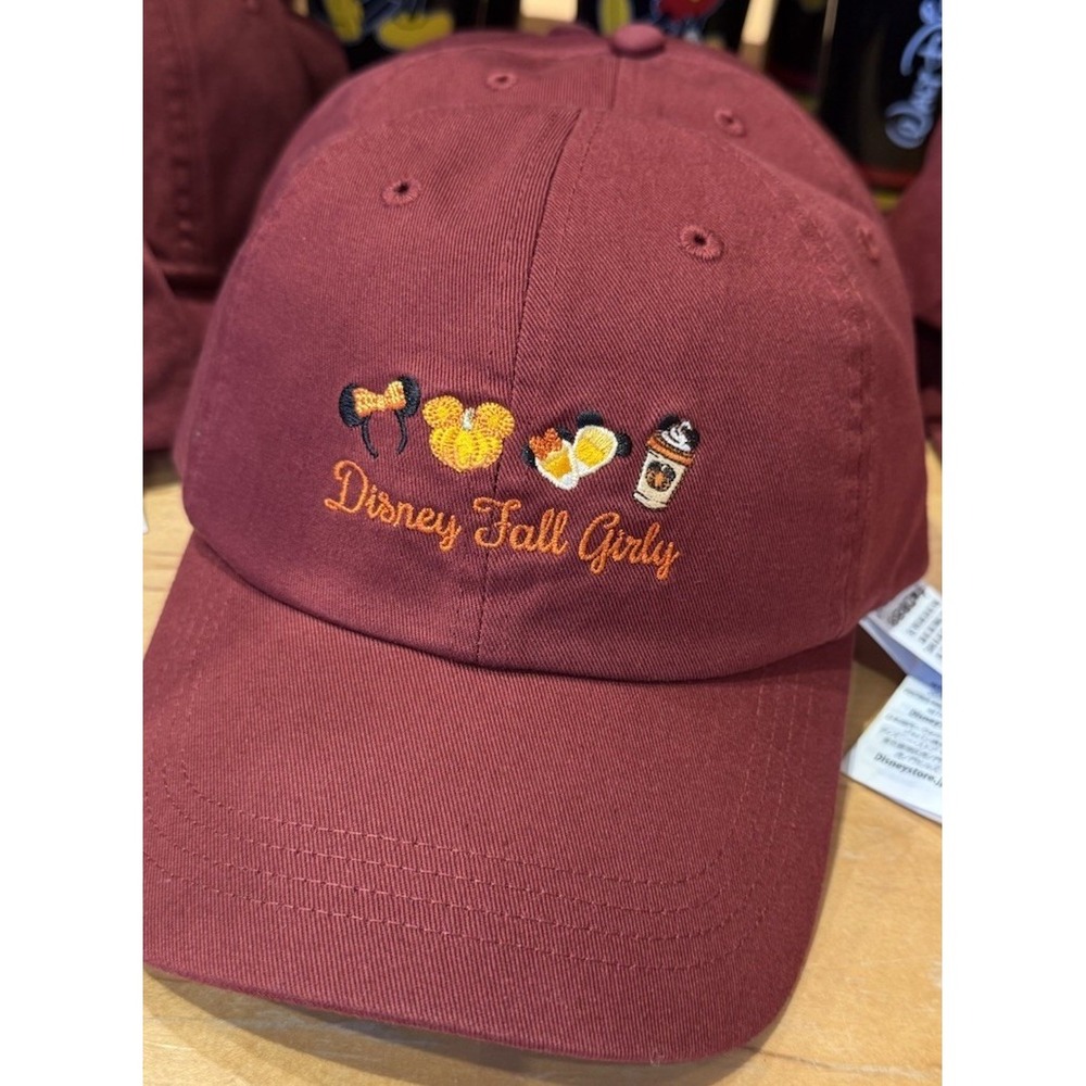 2026 Disney Parks Fall Girly Mickey Pumpkin Latte Ears Embroidered Burgundy